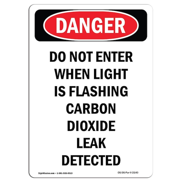 Sign, 5" H, 3.5" W, Do Not Enter When Light Is Flashing, Portrait, DS-D-35-V-2140-10PK